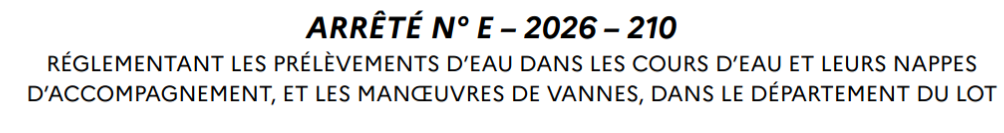 titre de l'arrêté