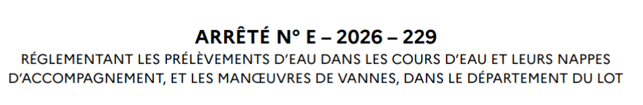titre de l'arrêté