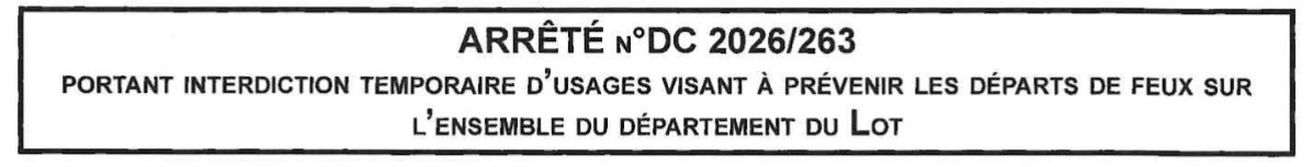 titre de l'arrêté